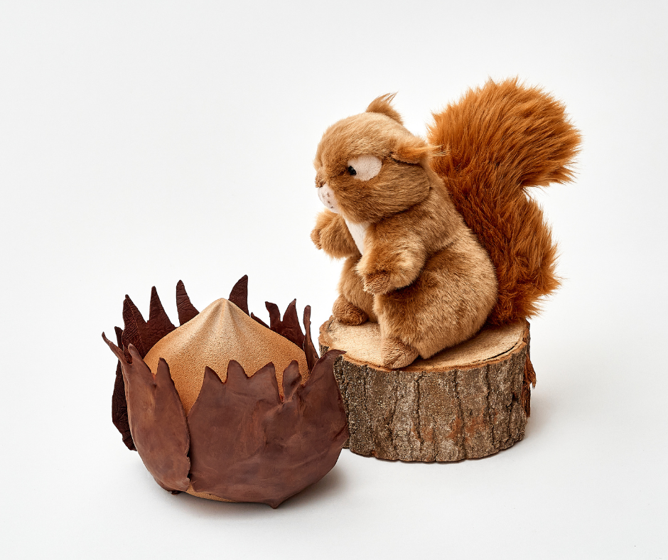 Duo Œuf Noisette Signature & plush squirrel La Pelucherie - Cazette Collection